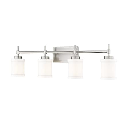 Z-Lite Cadoc 4 Light Vanity, 31.5in. W x 9in. H, Brushed Nickel 622-4V-BN